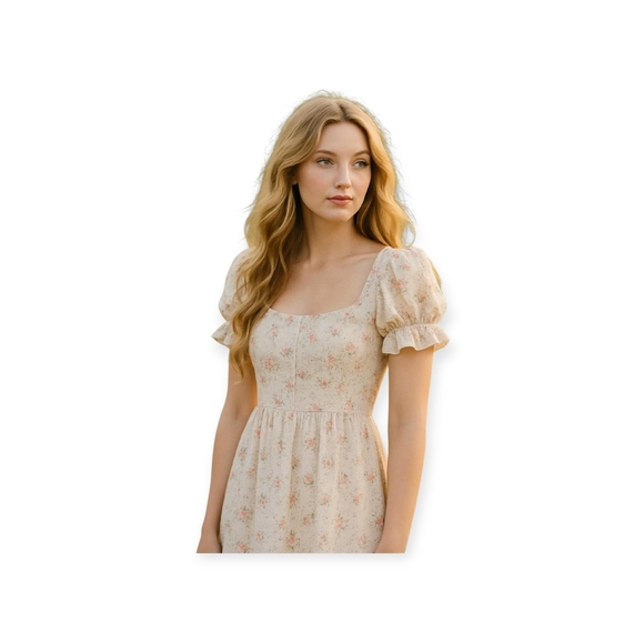 LoveShackFancy x Target Eyelet Midi Dress Pastel Puff Sleeve Fairycore XL Cotton - Picture 13 of 13